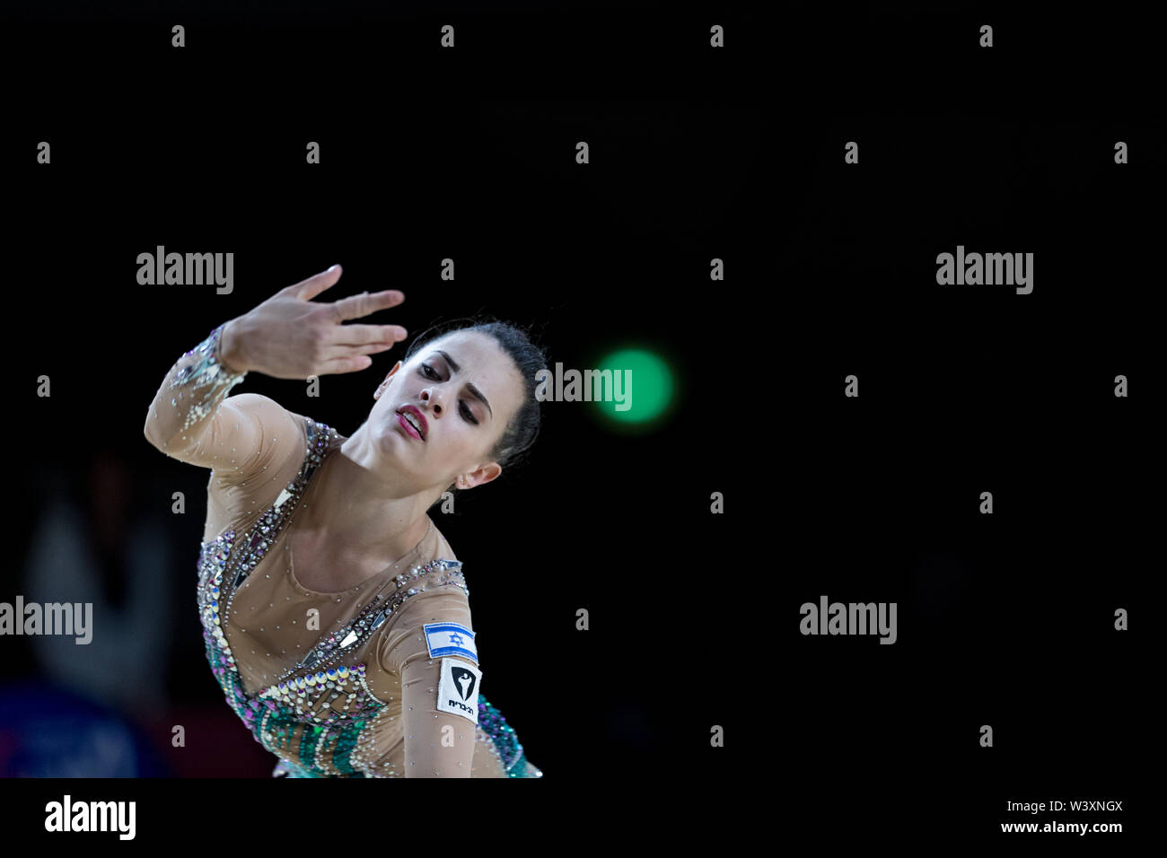 Linoy Ashram from Israel performs her ball routine during 2019 Grand Prix de Thiais Stock Photo