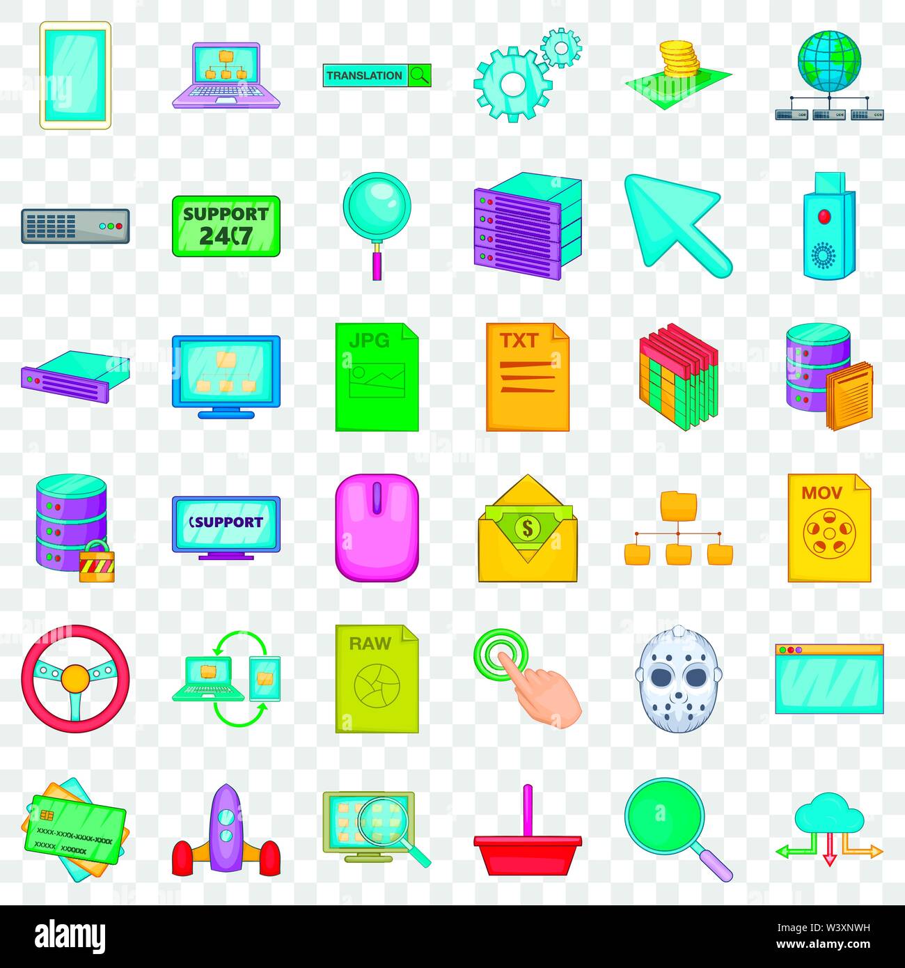 Searching icons set, cartoon style Stock Vector Image & Art - Alamy