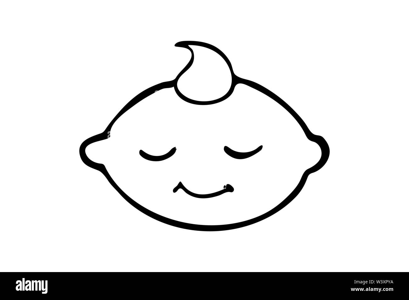 Illustration of baby face logo isolated on white background Stock