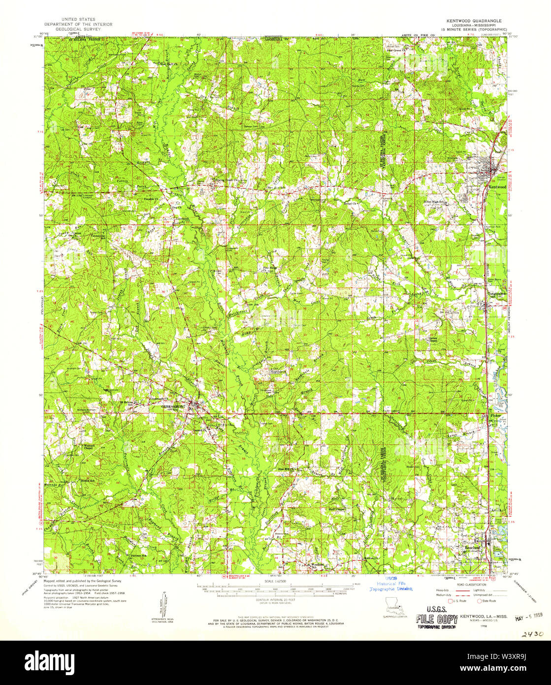 Kentwood Louisiana map hi-res stock photography and images - Alamy