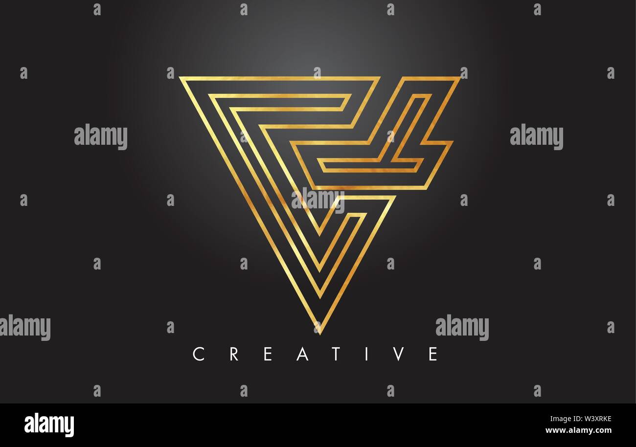V Golden Letter Monogram Design Logo. Gold Letter V Icon Logo Vector ...