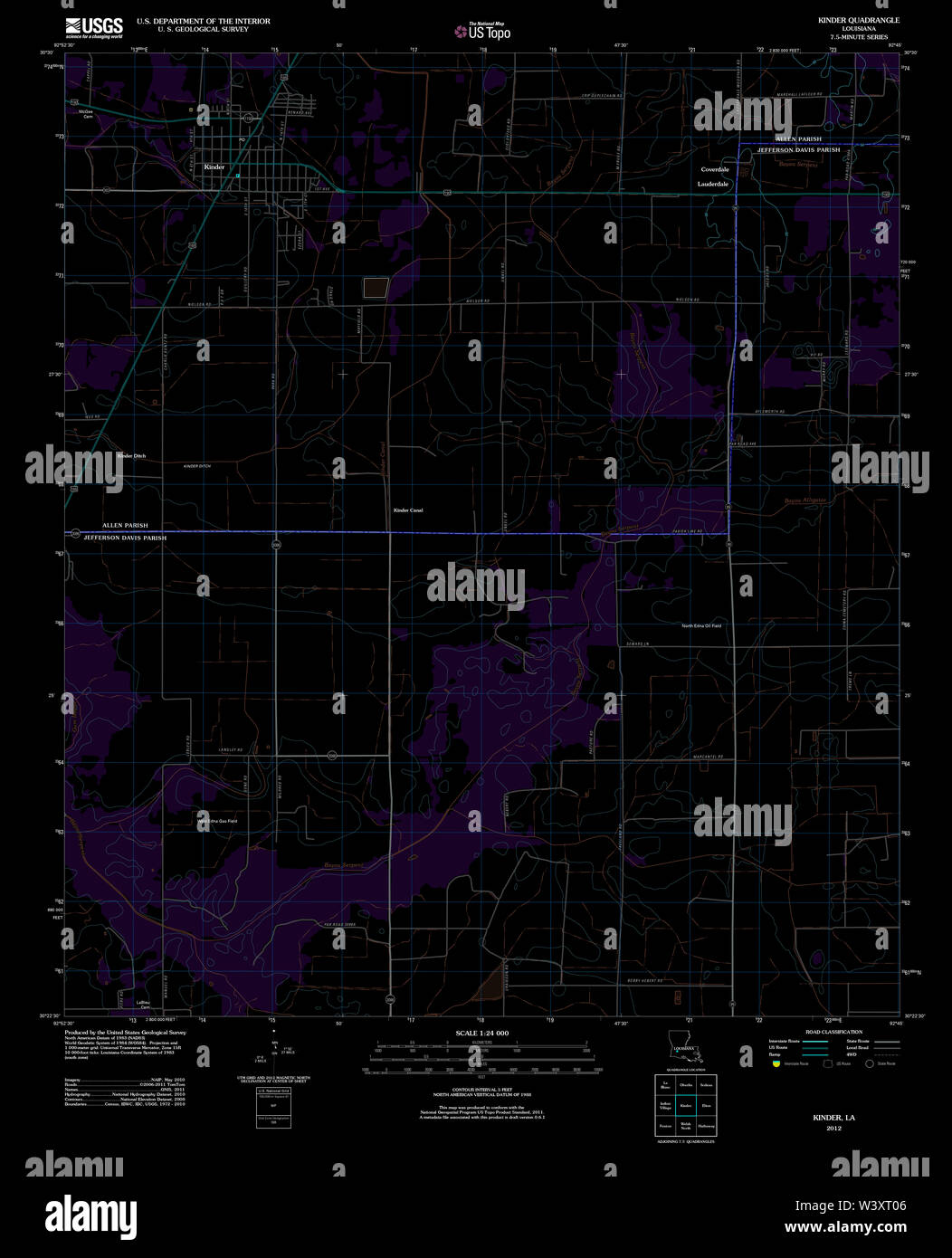 Kinder louisiana map hires stock photography and images Alamy