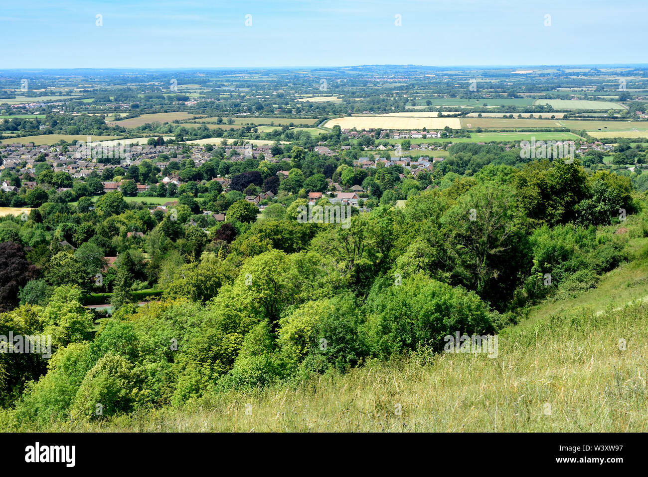 Chiltern Hills - view from Whiteleaf Hill - over Aylesbury Plain Stock Photo
