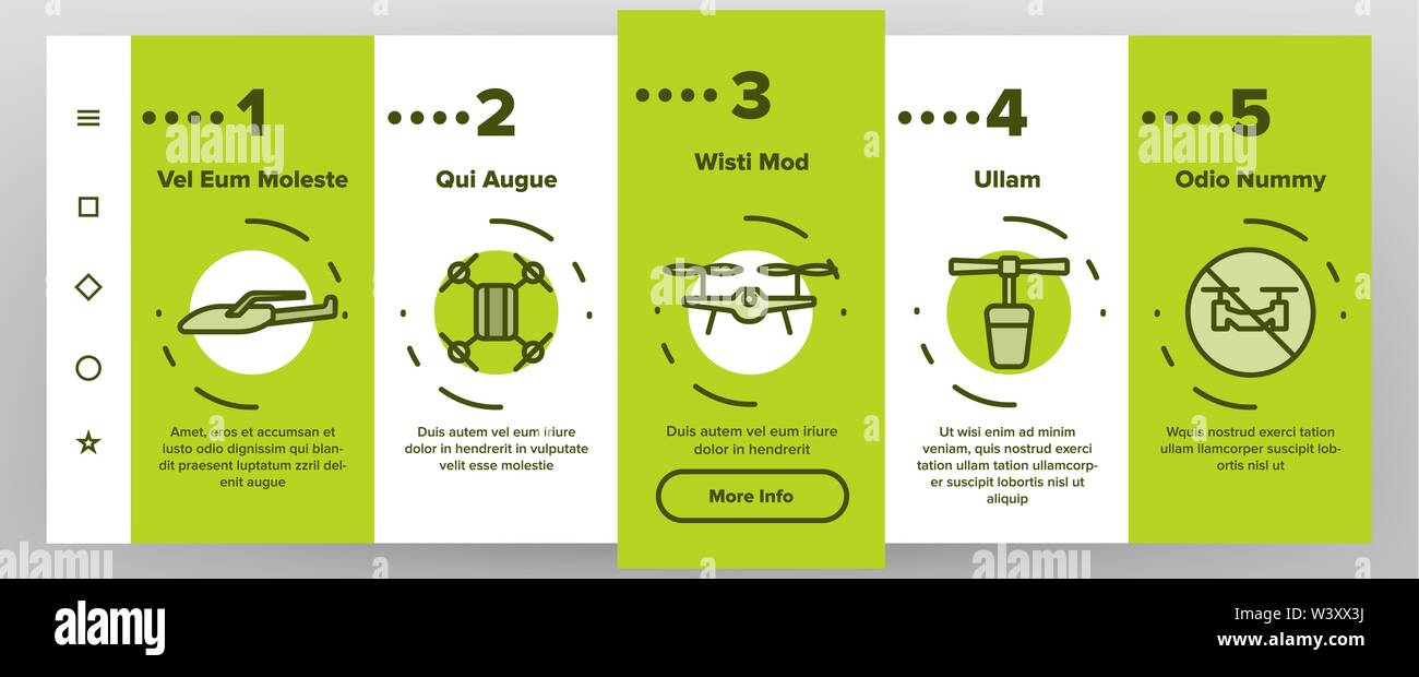 UAV, Remote Control Drones Vector Onboarding Stock Vector Image & Art ...