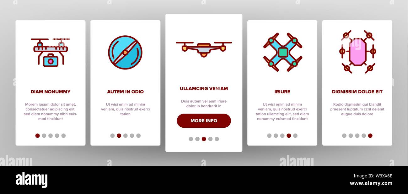 UAV, Remote Control Drones Vector Onboarding Stock Vector Image & Art ...