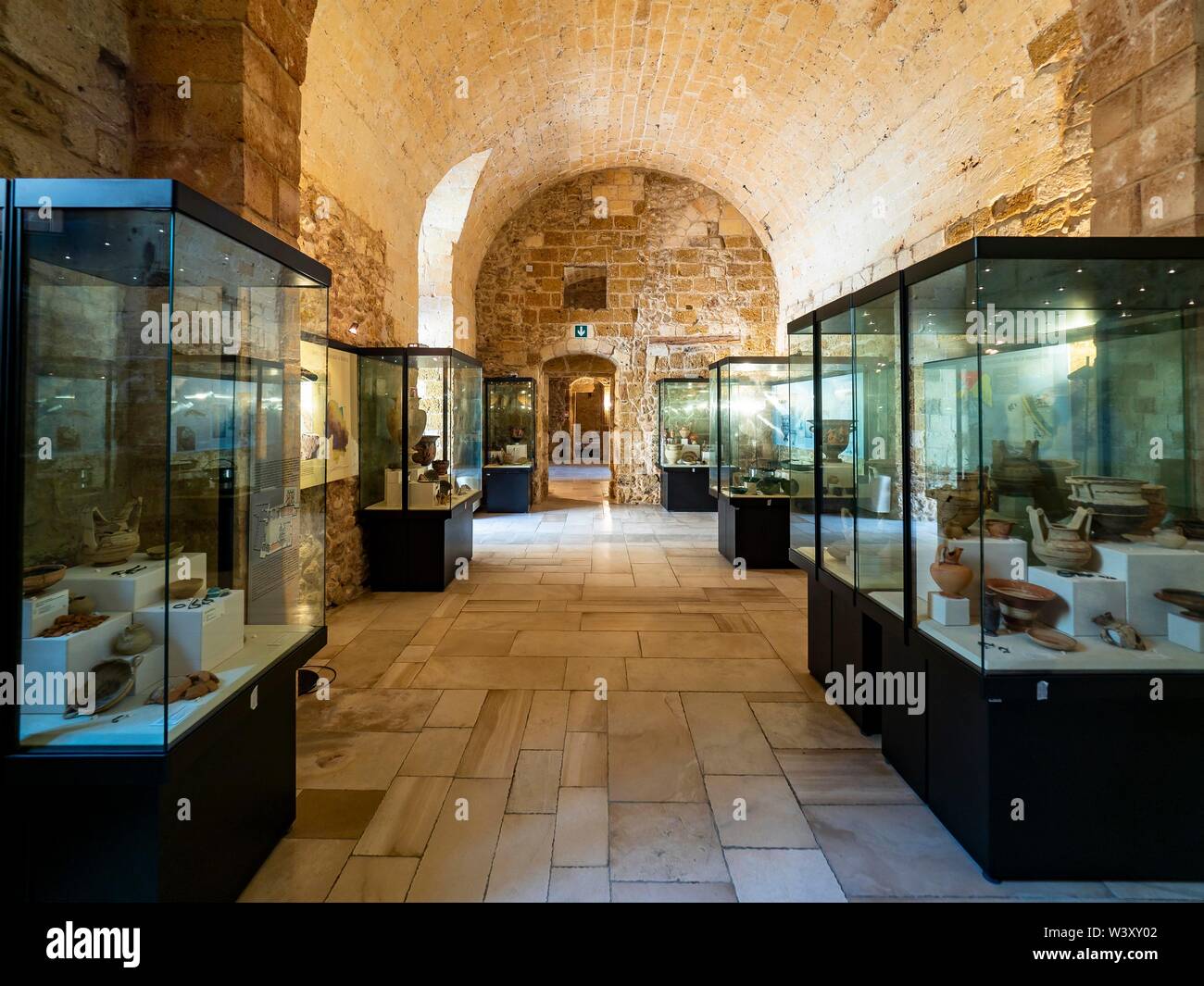 Exhibition room, Norman-Swabian castle, Mesagne, Puglia, Italy Stock Photo