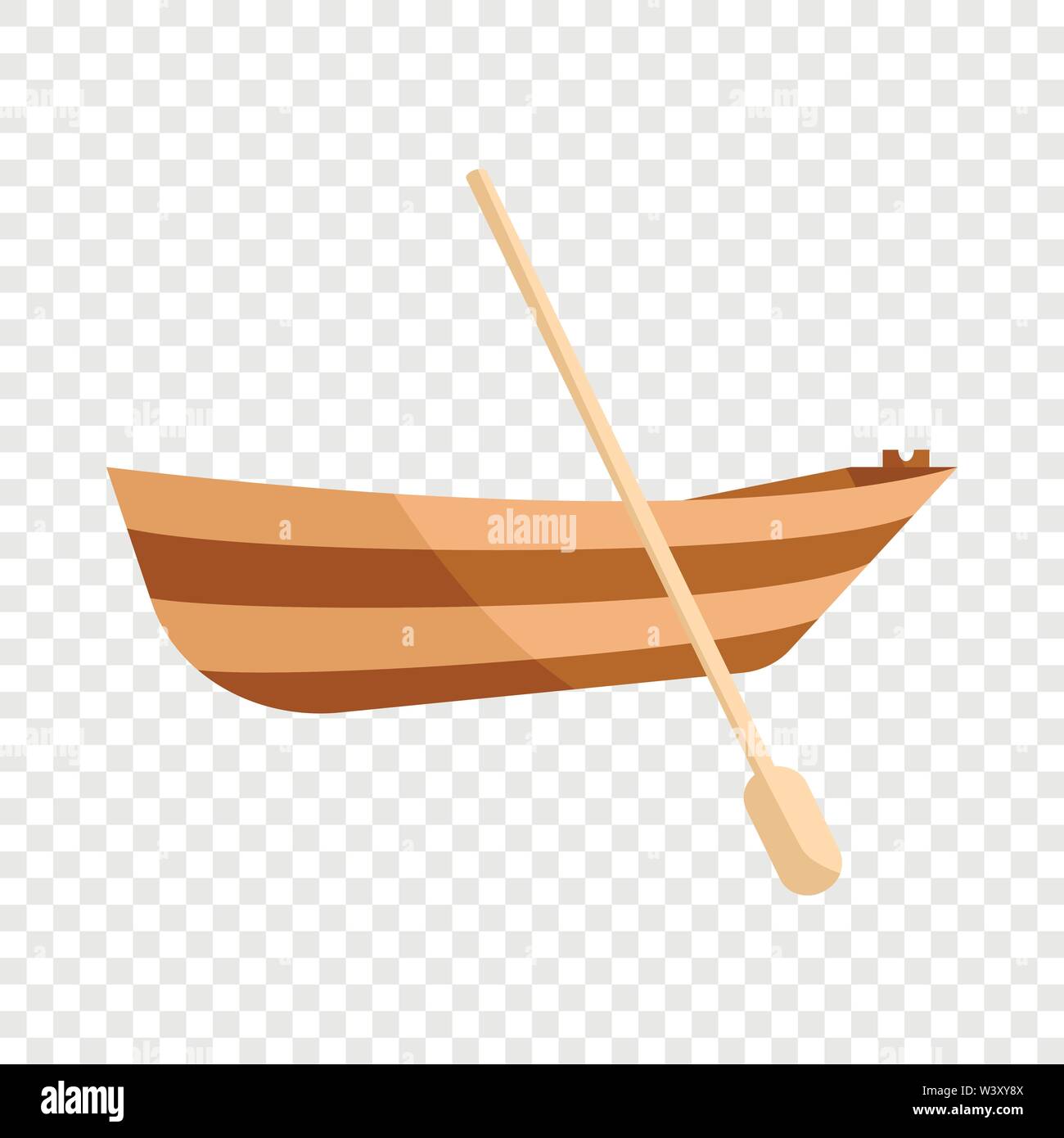 Wooden boat with paddle icon, cartoon style Stock Vector Image & Art ...