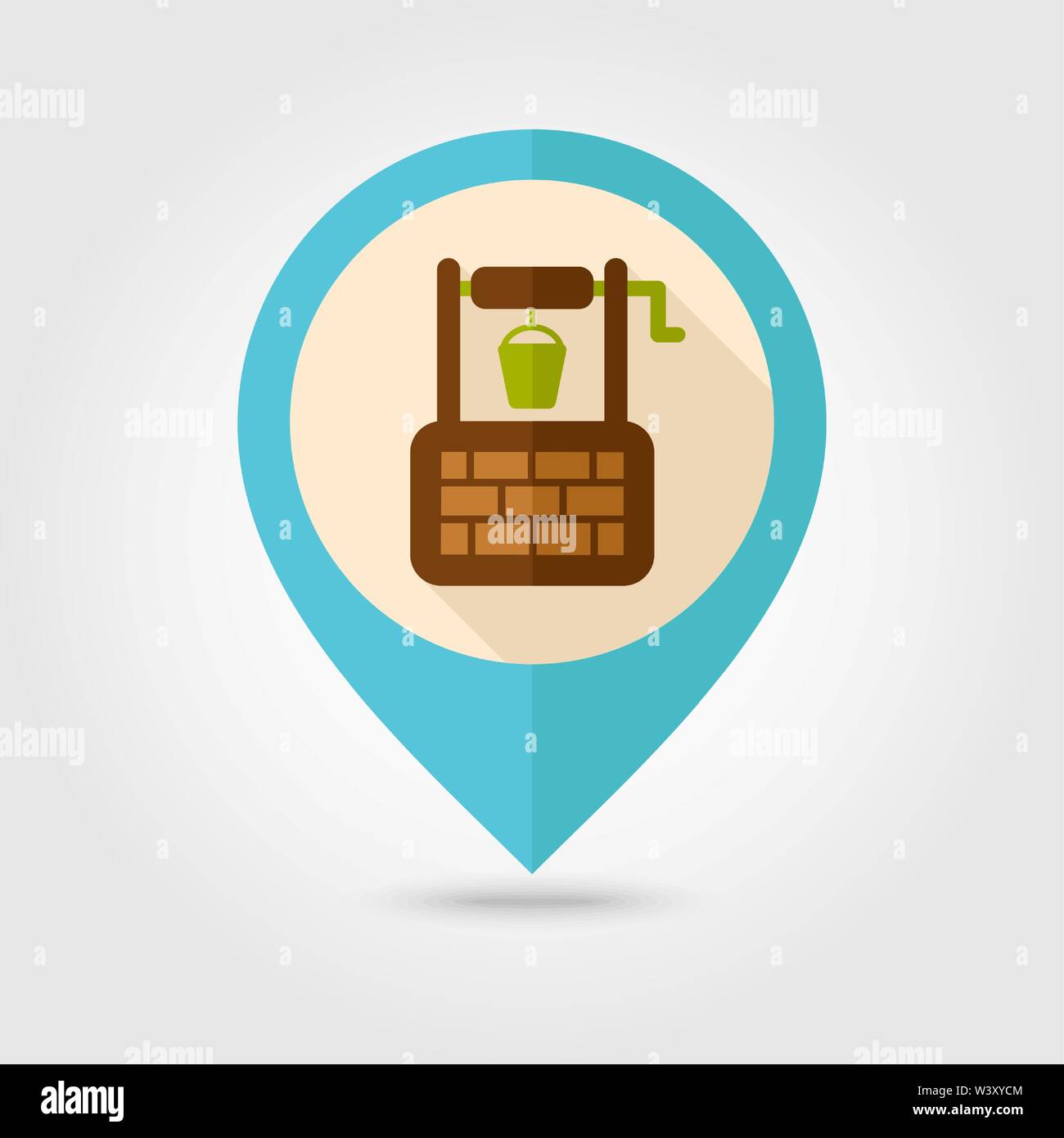 Water Well flat pin map icon. Map pointer. Map markers. Farm. Garden ...