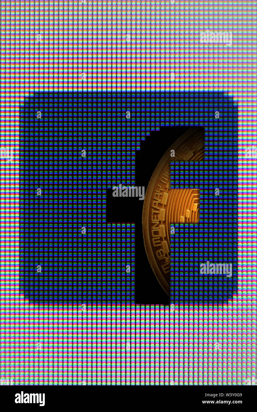 Facebook icon libra cryptocurrency illustration Stock Photo - Alamy