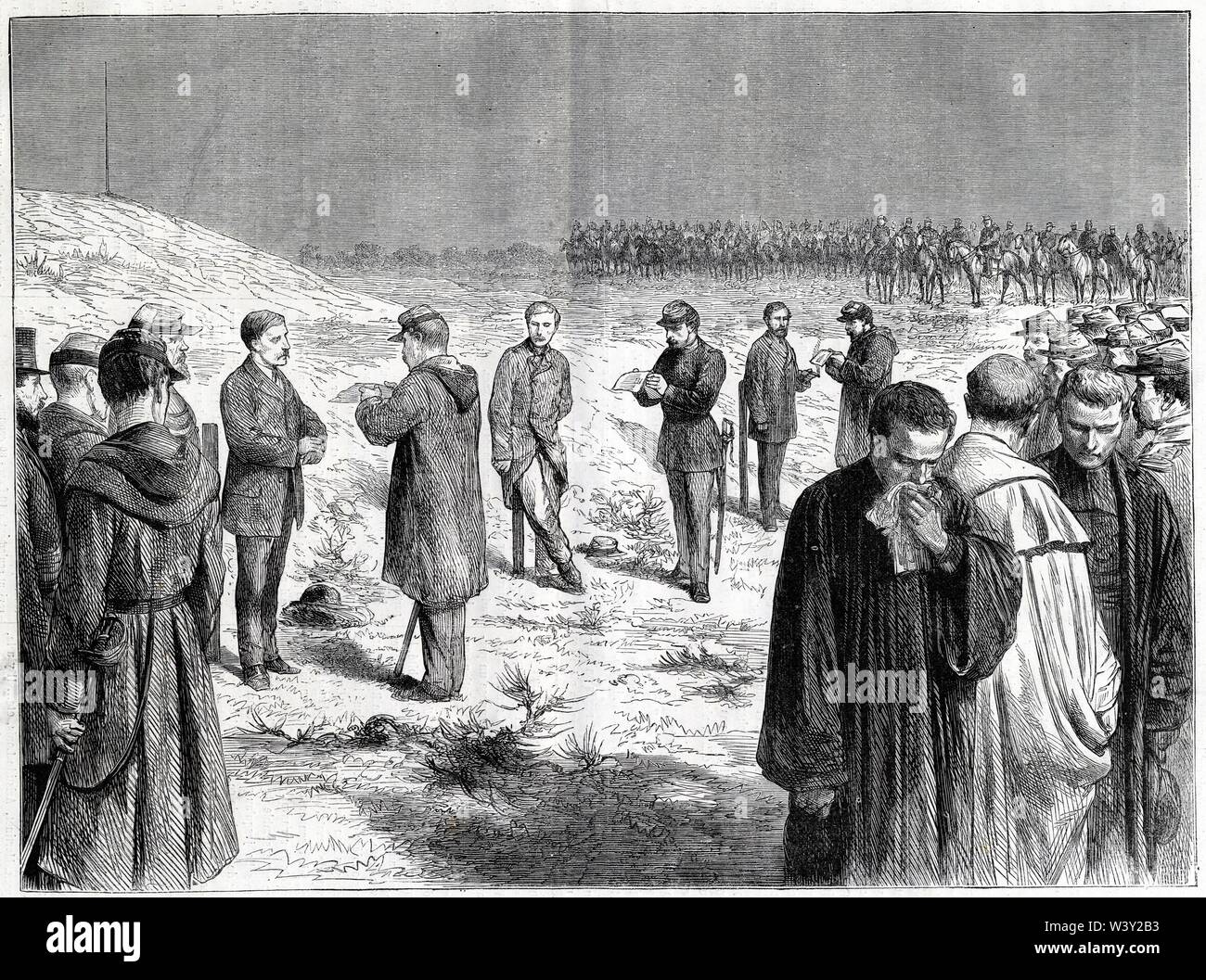 Lecture de l’arrêt du conseil de guerre à Rossel, ferré et bourgeois. Stock Photo
