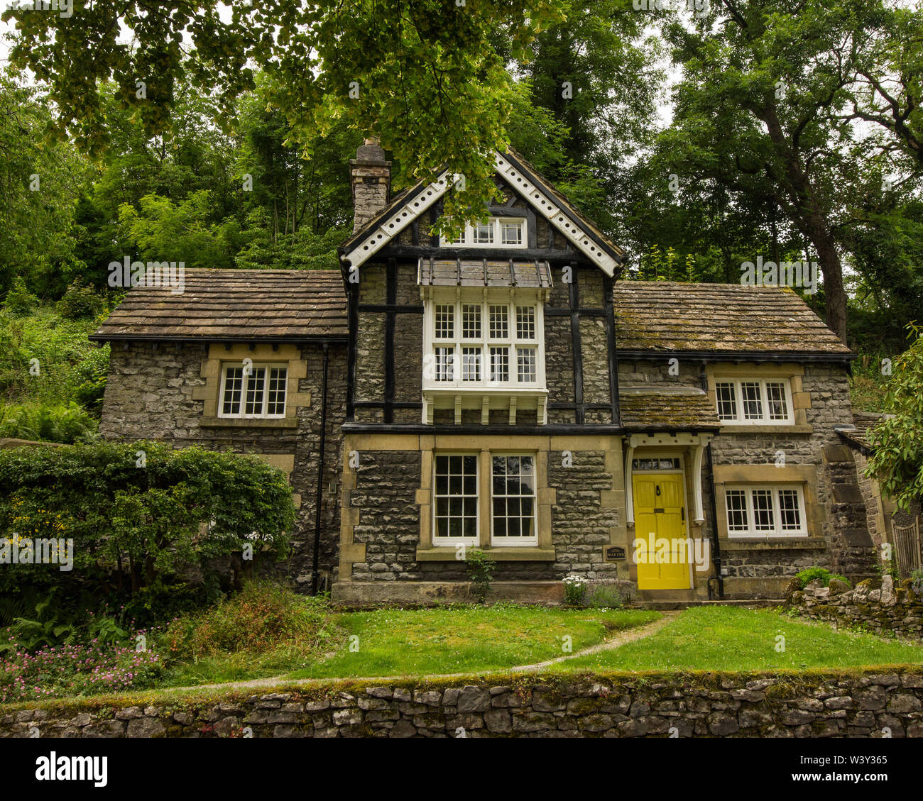 Old country home in the village of Bradwell, Derbyshire England UK