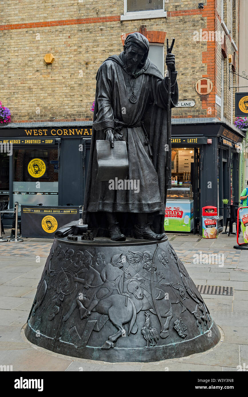 Chaucer Statue in Canterbury Stock Photo