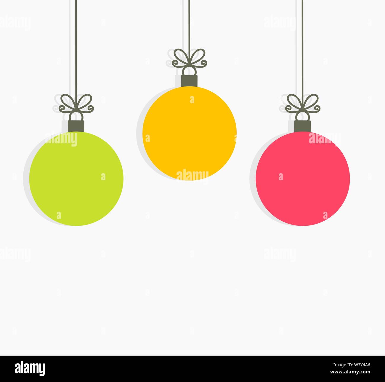 Christmas colorful balls hanging ornaments. Vector illustration Stock ...