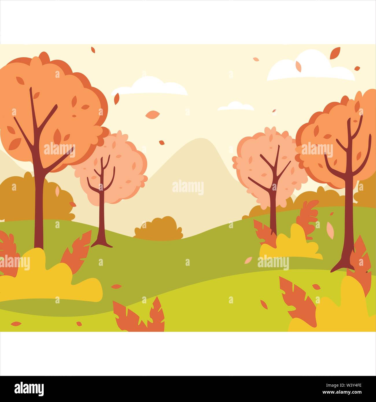autumn landscape season Stock Vector