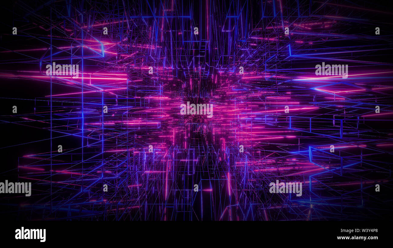 Wireframes Pink blue pink wireframe visual design background 3d rendering Stock Photo ...