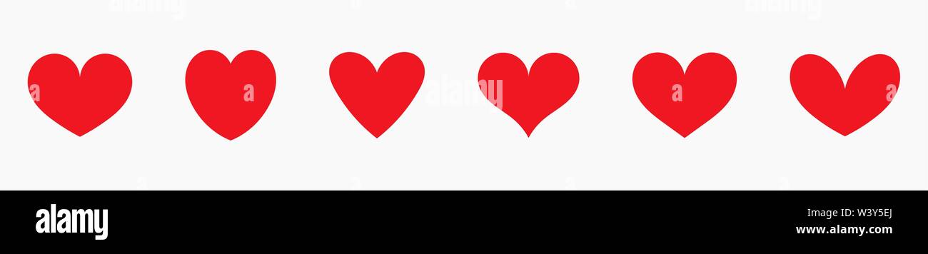 Red hearts icons set. Vector illustration Stock Vector Image & Art - Alamy