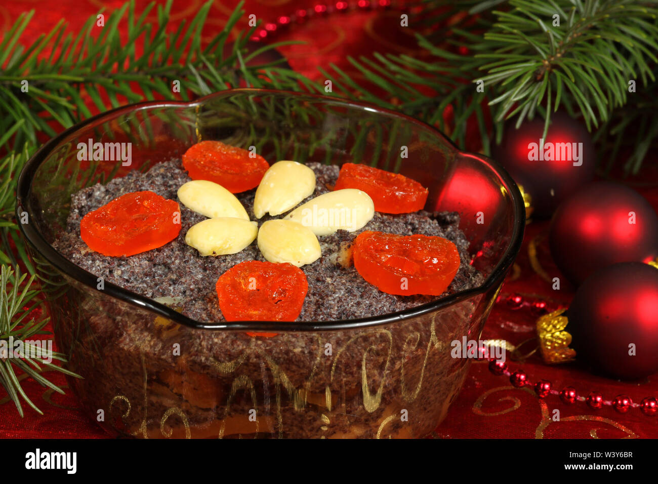 Traditional Christmas Dessert In Poland Made Of Poppy Seed On Decorated Table Stock Photo Alamy