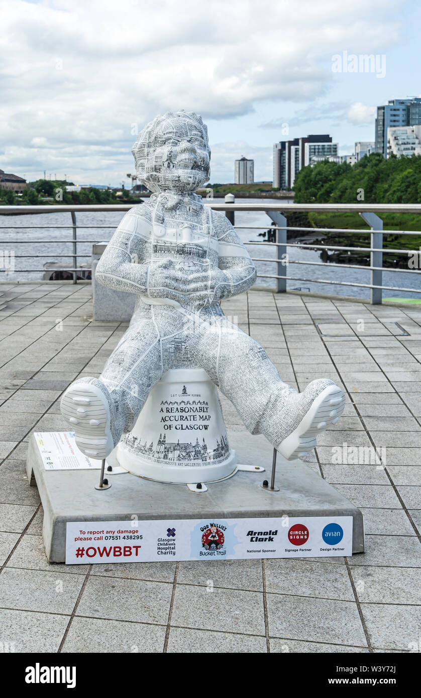 A reasonably accurate map of Glasgow figure at Riverside Transport Museum at Pointhuse Road Partick by the River Clyde in Glasgow Scotland UK Stock Photo