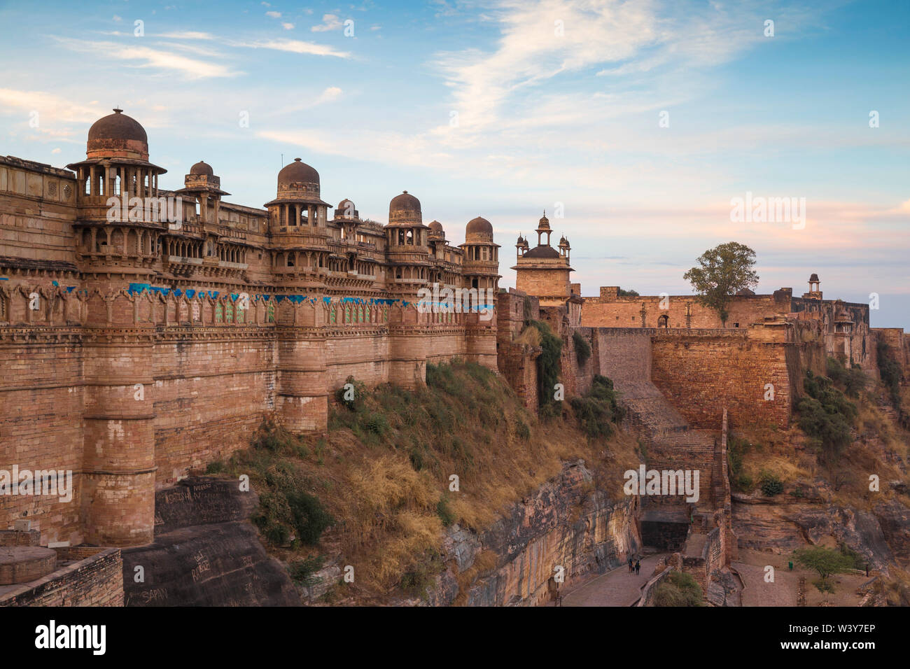 India, Madhya Pradesh, Gwalior, Gwalior Fort, Man Singh Palace Stock Photo