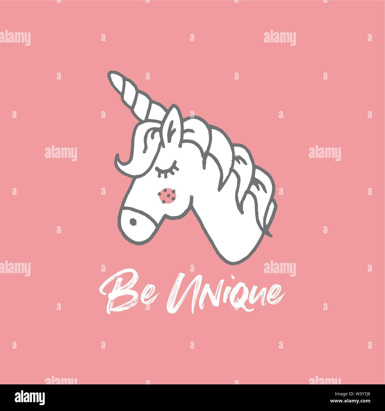 Cute magical unicorn hand drawn illustration Stock Vector Image & Art ...