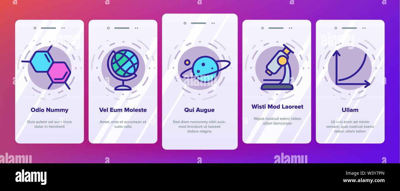 Science Line Icon Set Vector Onboarding Stock Vector Image & Art - Alamy