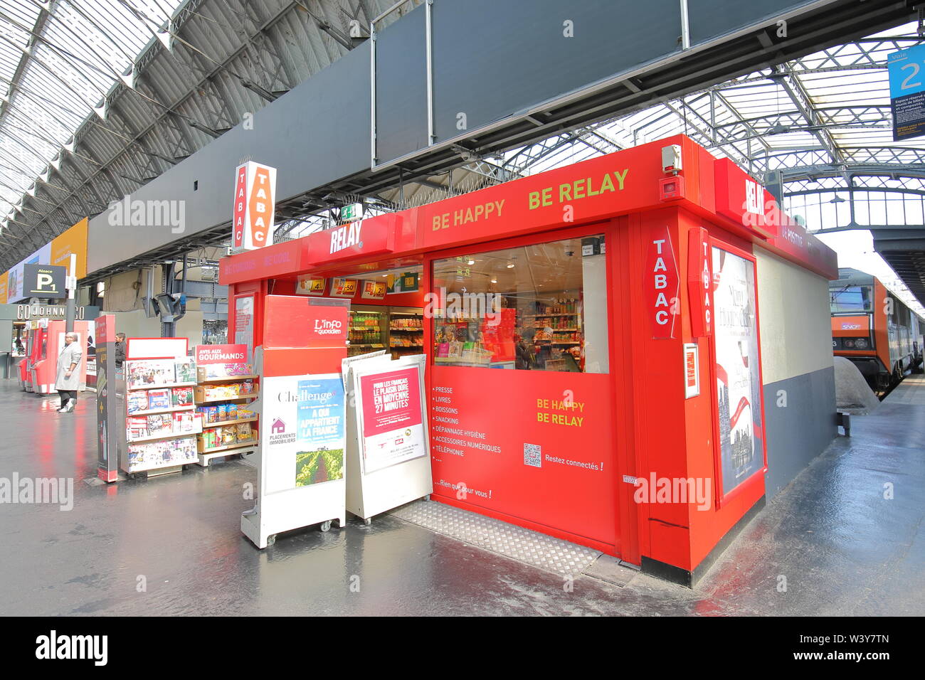 Relay kiosk tobacco shop at Gare de lEst train station Paris France Stock Photo