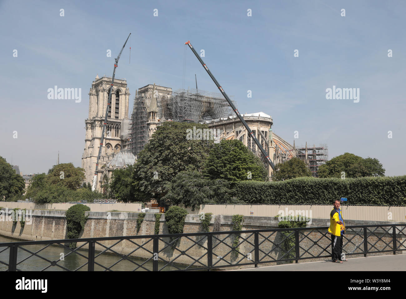 NOTRE-DAME CATHEDRAL ,THREE MONTHS AFTER THE FIRE Stock Photo