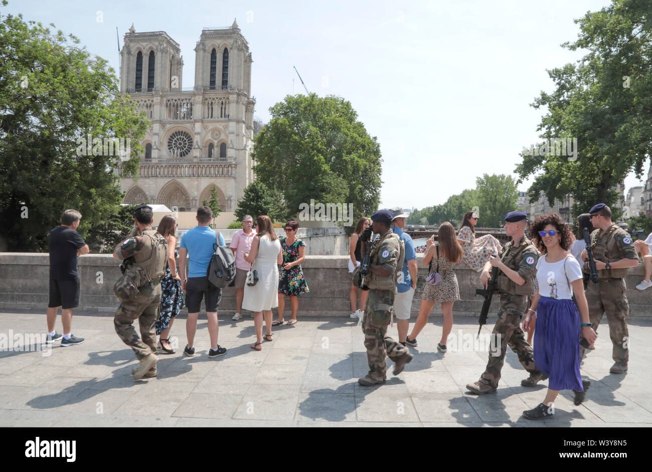 NOTRE-DAME CATHEDRAL ,THREE MONTHS AFTER THE FIRE Stock Photo