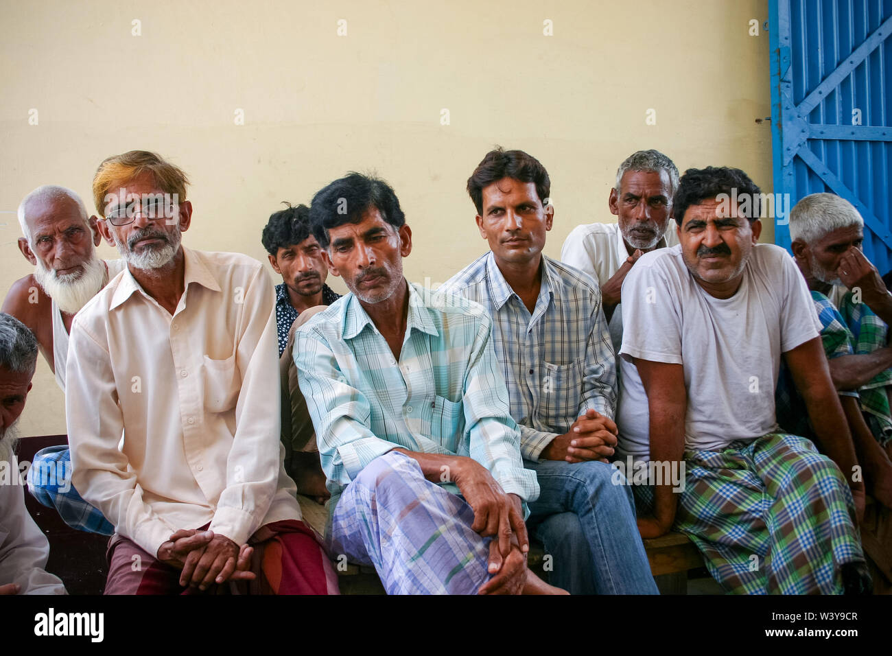 Amroha, Utar Pradesh, India - 2011: Unidentified Indian people from slums Stock Photo