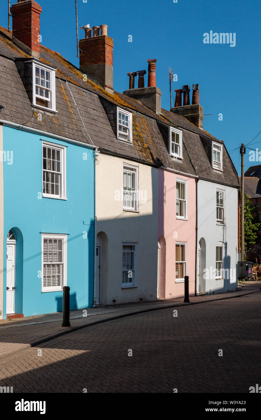 Street with painted houses, Weymouth, Dorset, UK Stock Photo Alamy