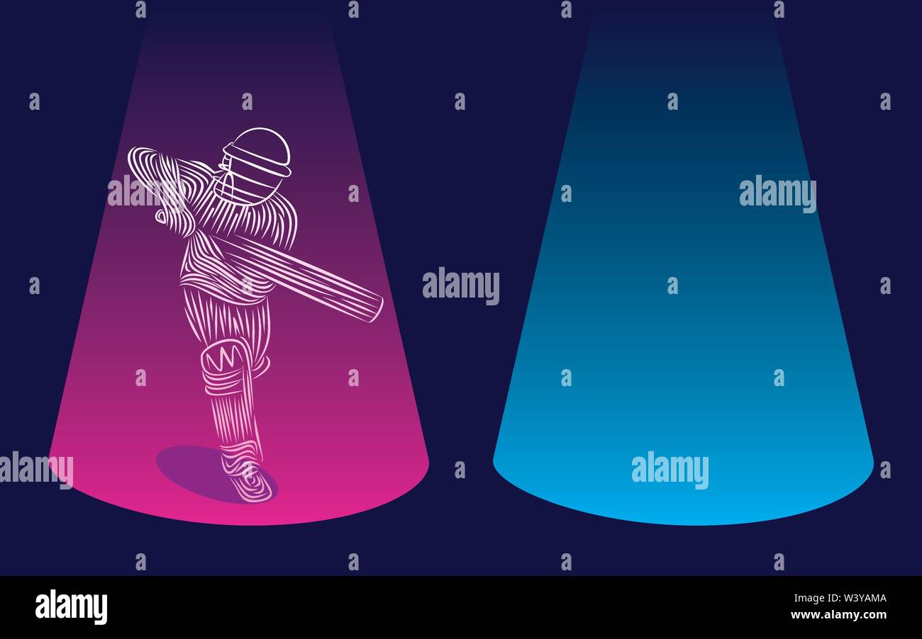 illustration of team playing cricket sports poster design Vector Stock