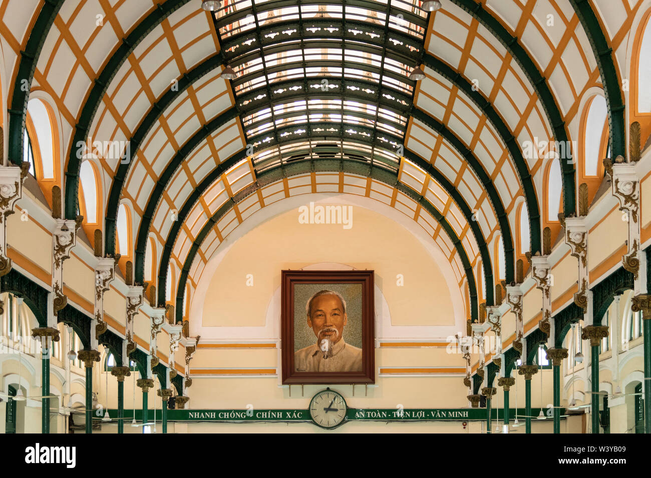 Asia, Vietnam, Ho Chi Minh City, Saigon Central Post Office Stock Photo