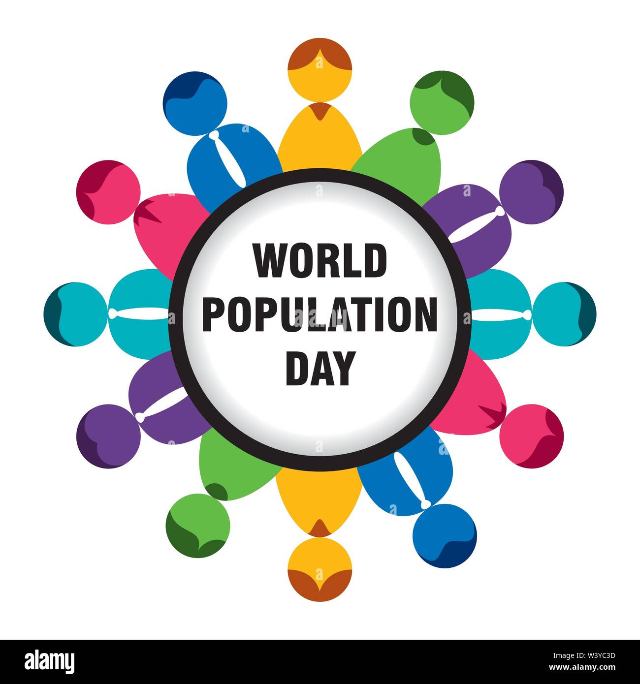 creative colorful poster of world population day design Stock Vector