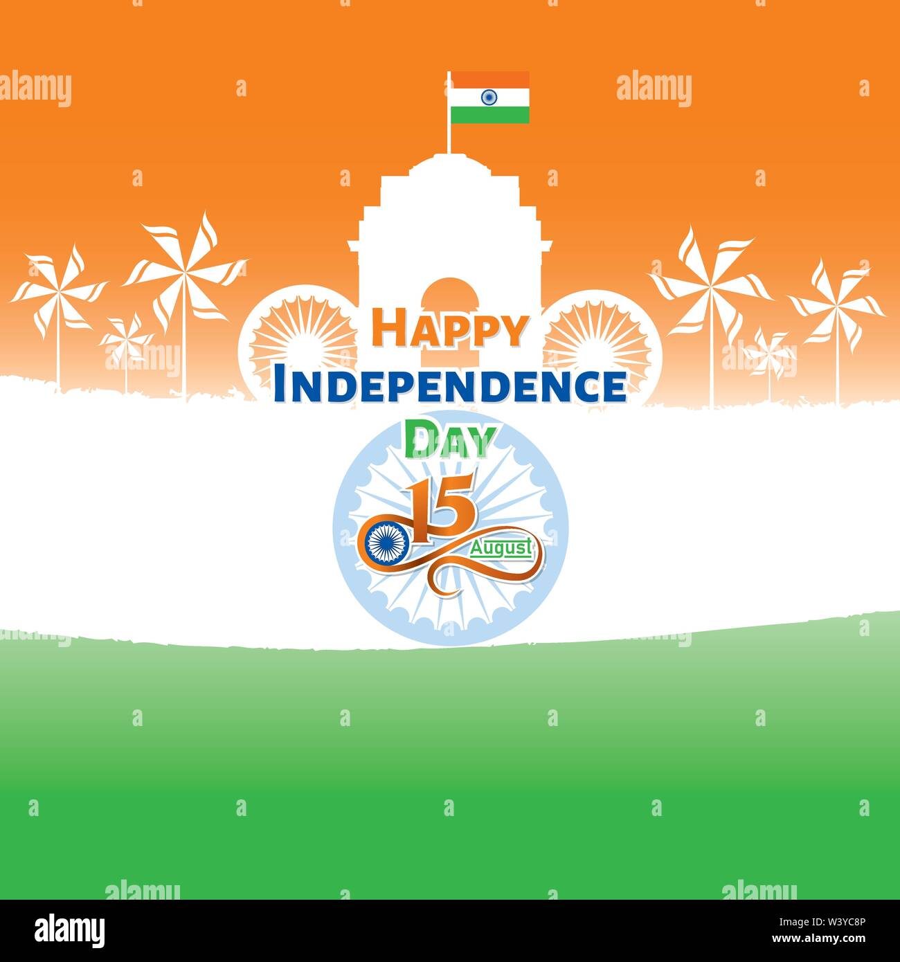 vector illustration of 15th August india Happy Independence Day ...