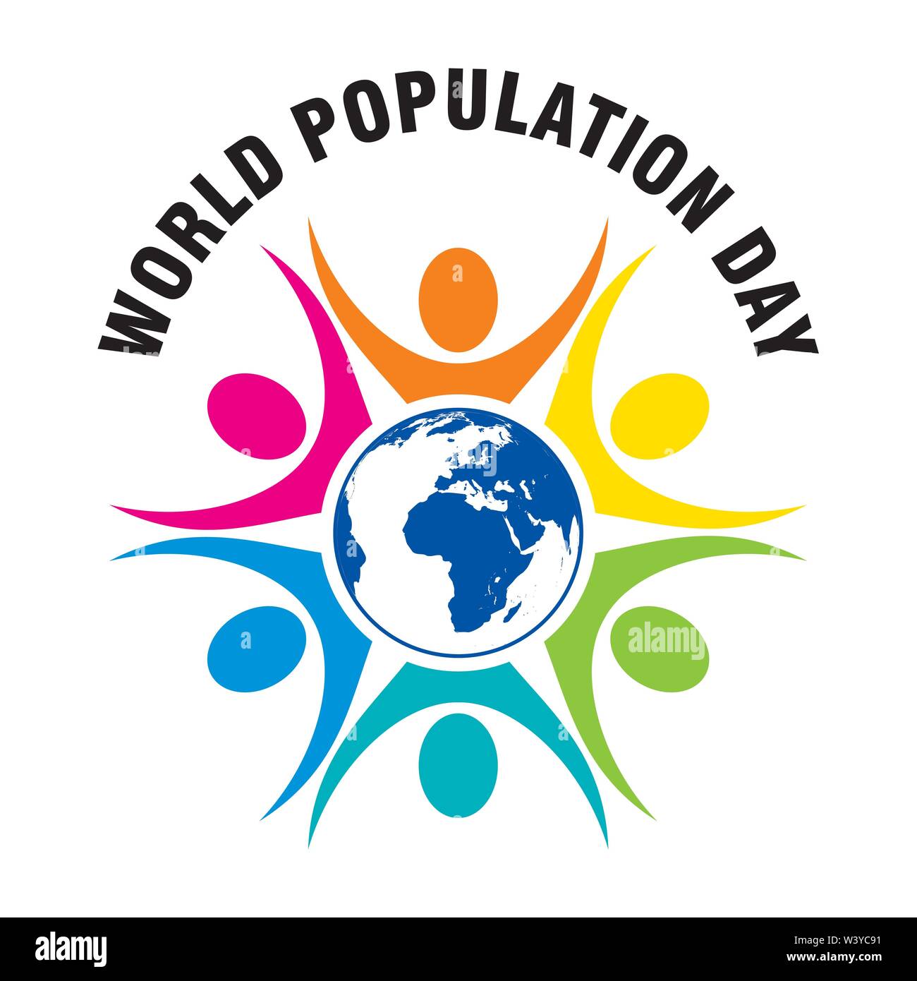 creative colorful poster of world population day design Stock Vector