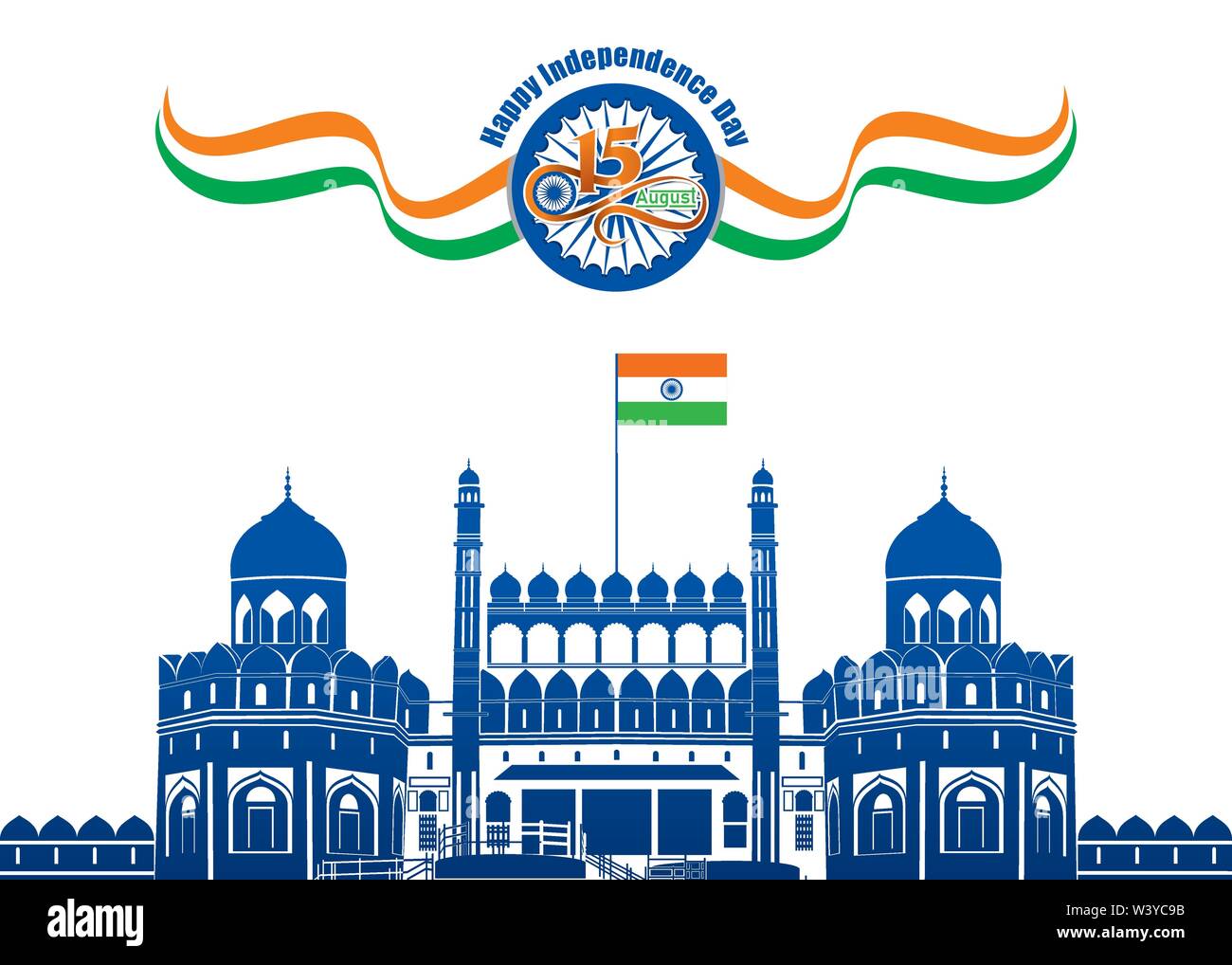 vector illustration of 15th August india Happy Independence Day Stock ...