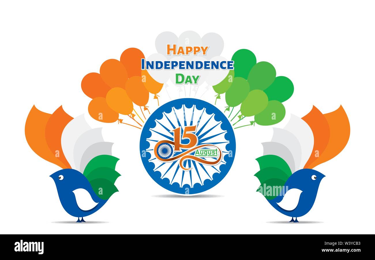 vector illustration of 15th August india Happy Independence Day Stock ...