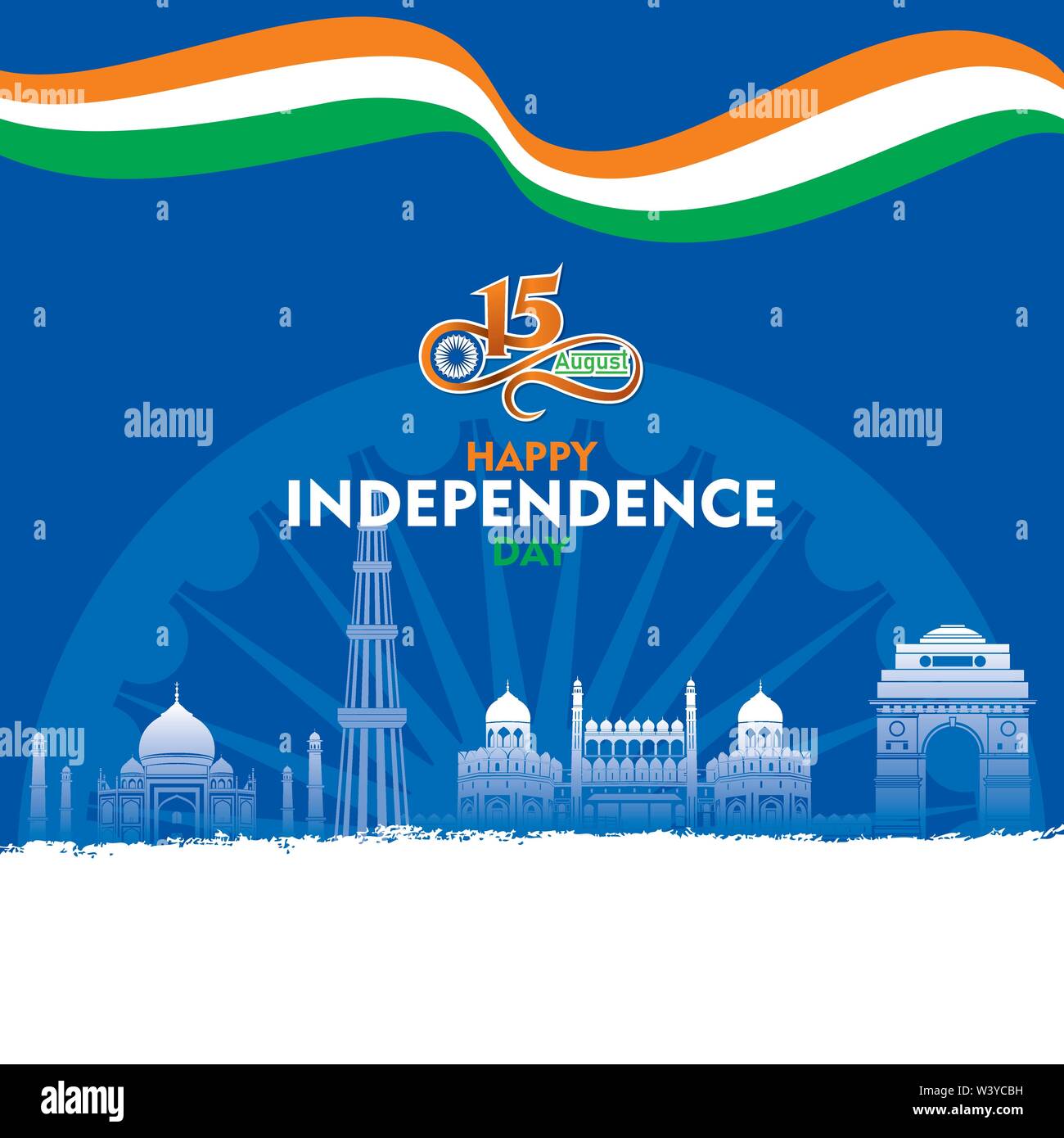 vector illustration of 15th August india Happy Independence Day Stock ...