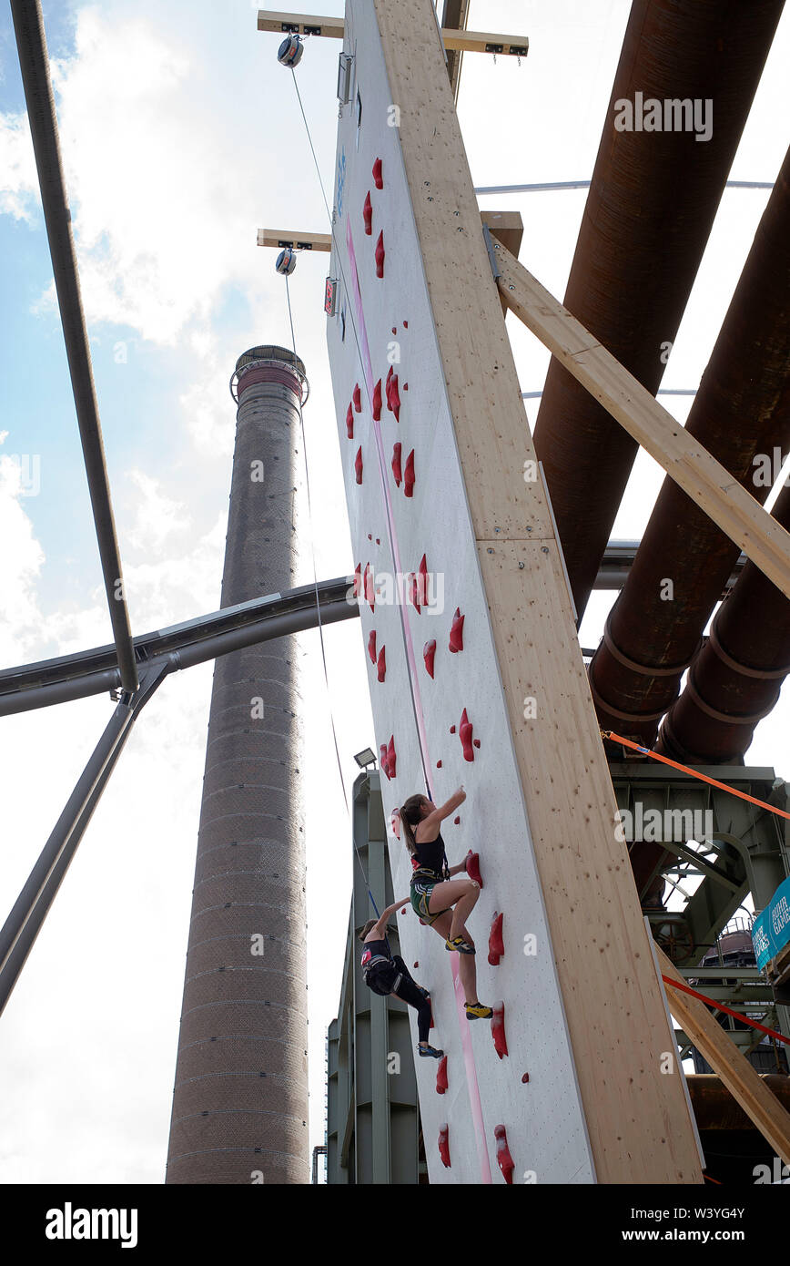 Climbing Speed Climbing In General In Front Of Blast Furnace