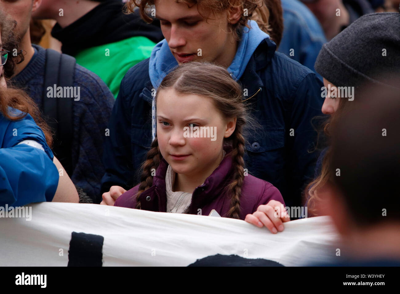 Greta Thunberg u.a. - "Fridays for Future"-Demonstration von Schuelern gegen den Klimawandel, 29. Maerz 2019, Berlin  (nur fuer redaktionelle Verwendu Stock Photo