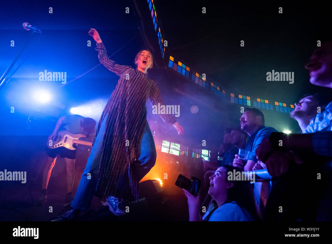 Bergen, Norway - June 15th, 2019. The Norwegian rock band Pom Poko ...