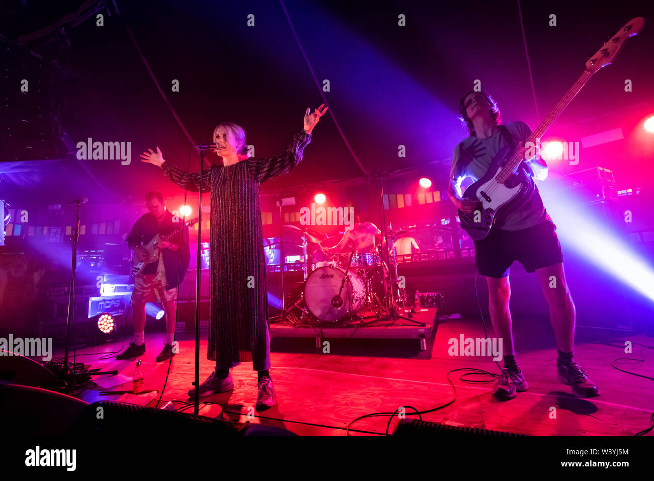 Bergen, Norway - June 15th, 2019. The Norwegian rock band Pom Poko ...