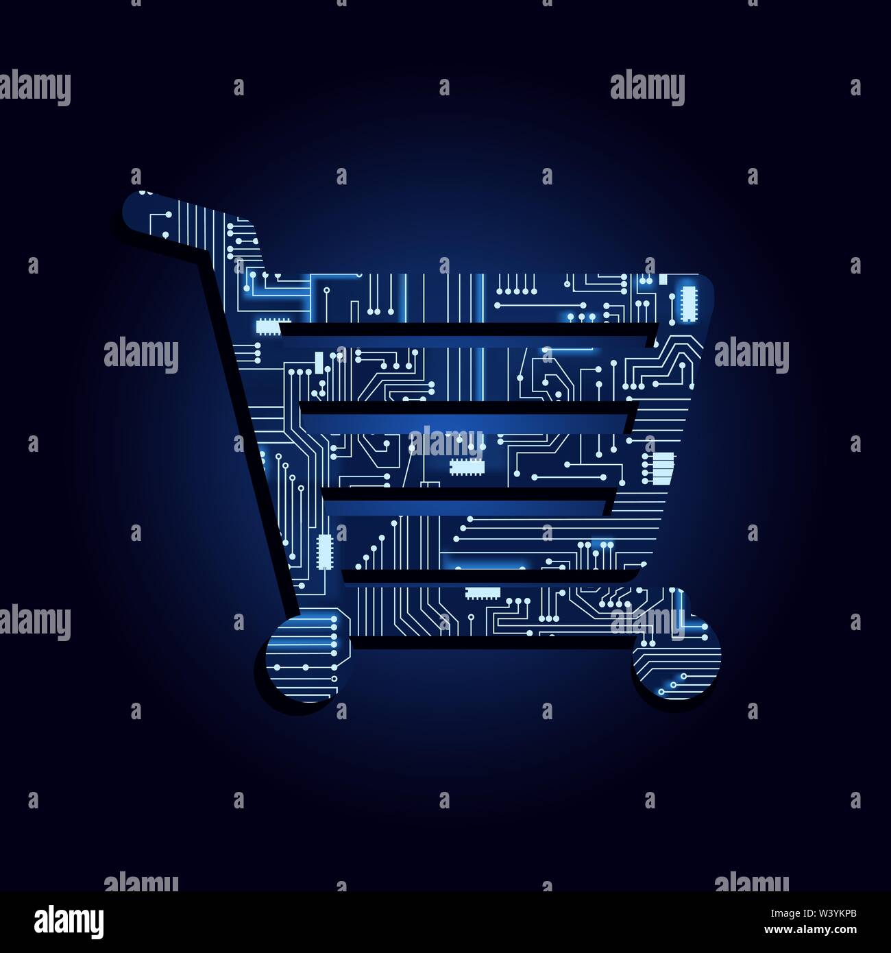 Shopping cart with electronic circuit Stock Vector Image & Art Alamy