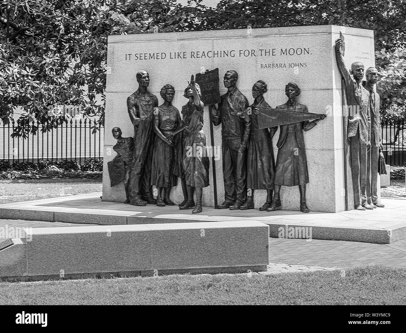 THE VIRGINIA CIVIL RIGHTS MEMORIAL, RICHMOND, VA - CIRCA 2019. A monument in Richmond, Virginia commemorating protests which helped bring about school Stock Photo