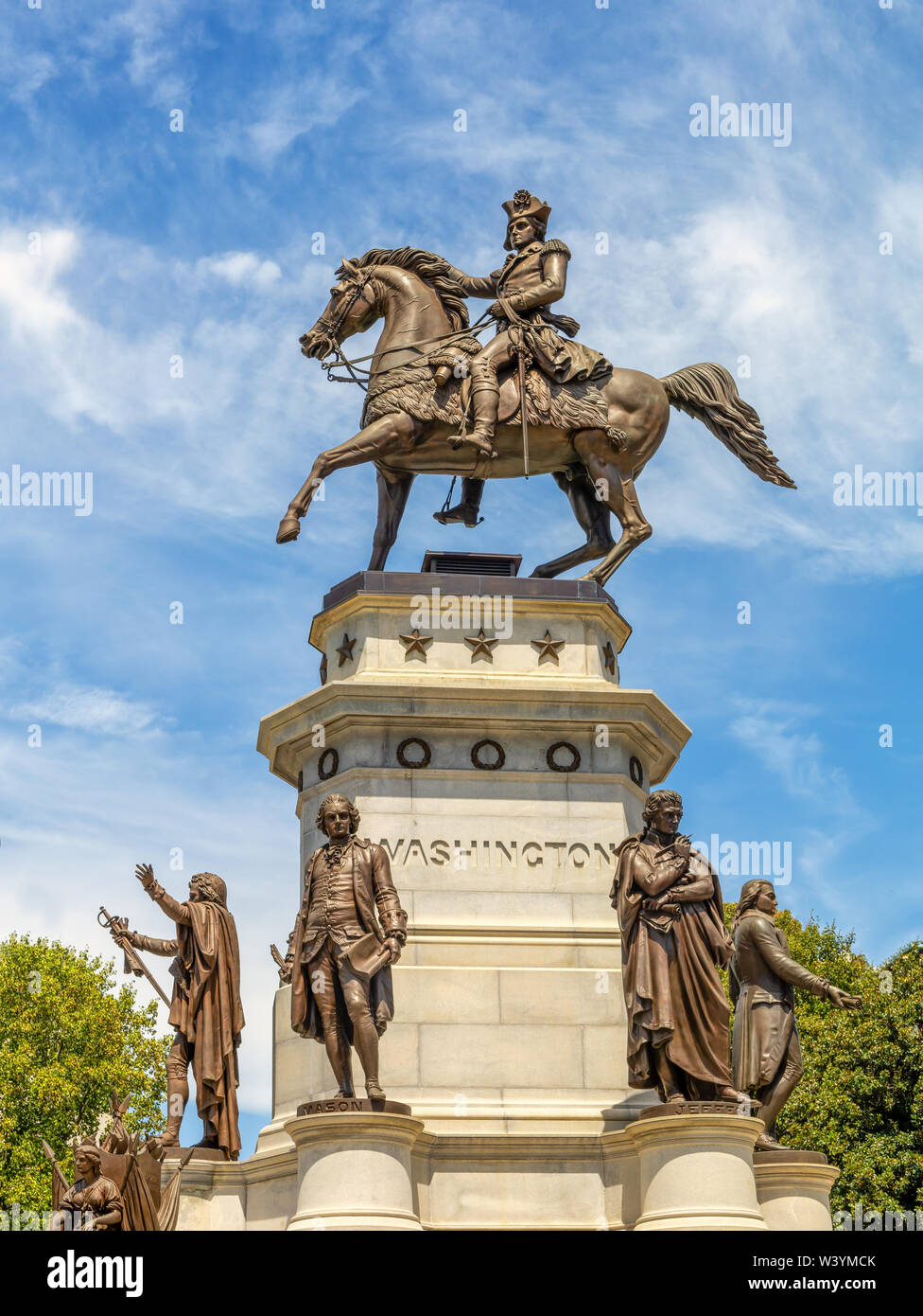 WASHINGTON MONUMENT, RICHMOND, VA - CIRCA 2019. The Washington Monument is an equestrian statue on the capitol square, at Richmond, Virginia Stock Photo