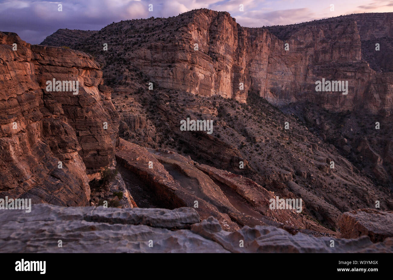 Hajar Mountains in east of Oman Stock Photo