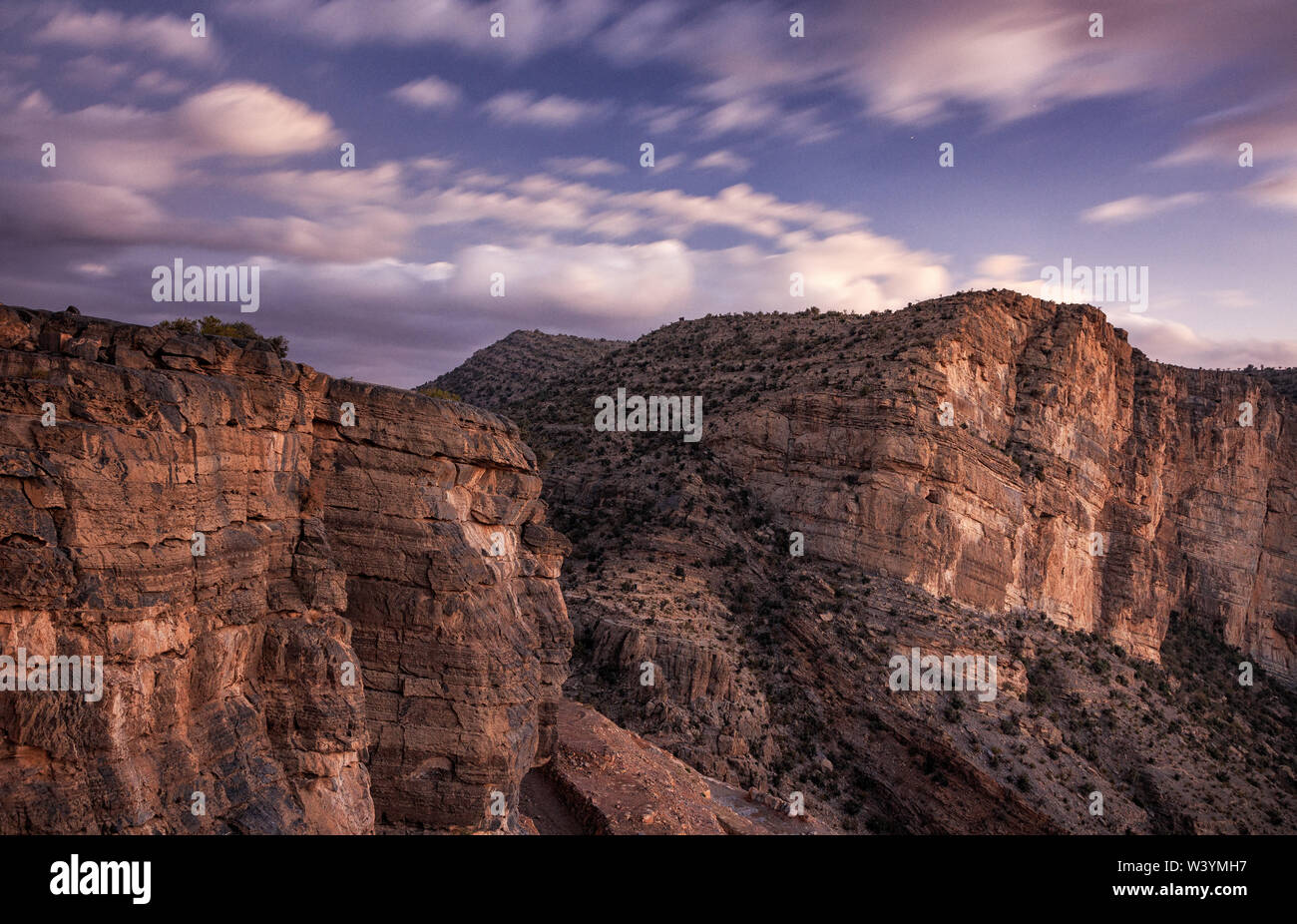 Hajar Mountains in east of Oman Stock Photo