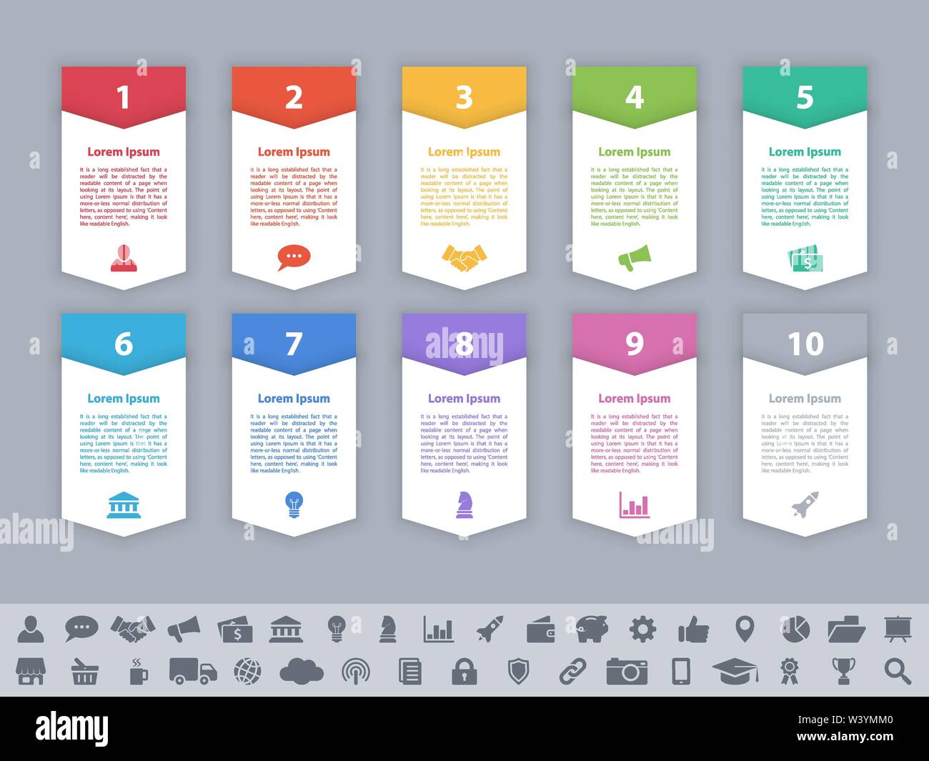 Infographic design business concept vector illustration with 10 steps ...