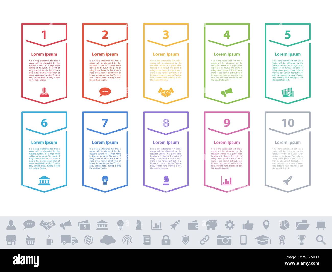 Infographic design business concept vector illustration with 10 steps ...
