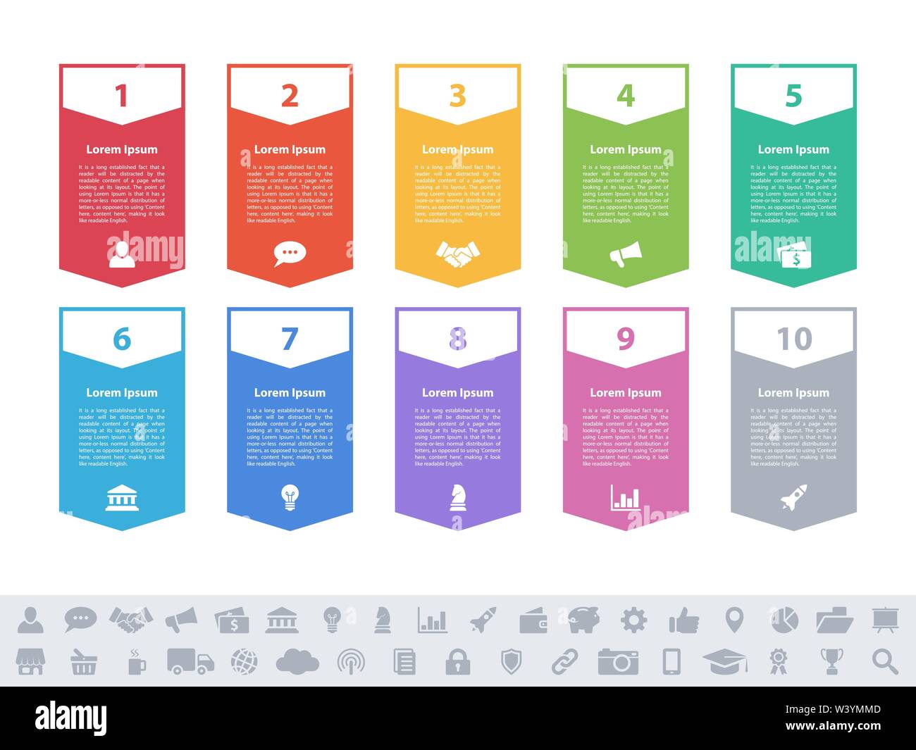Infographic design business concept vector illustration with 10 steps ...